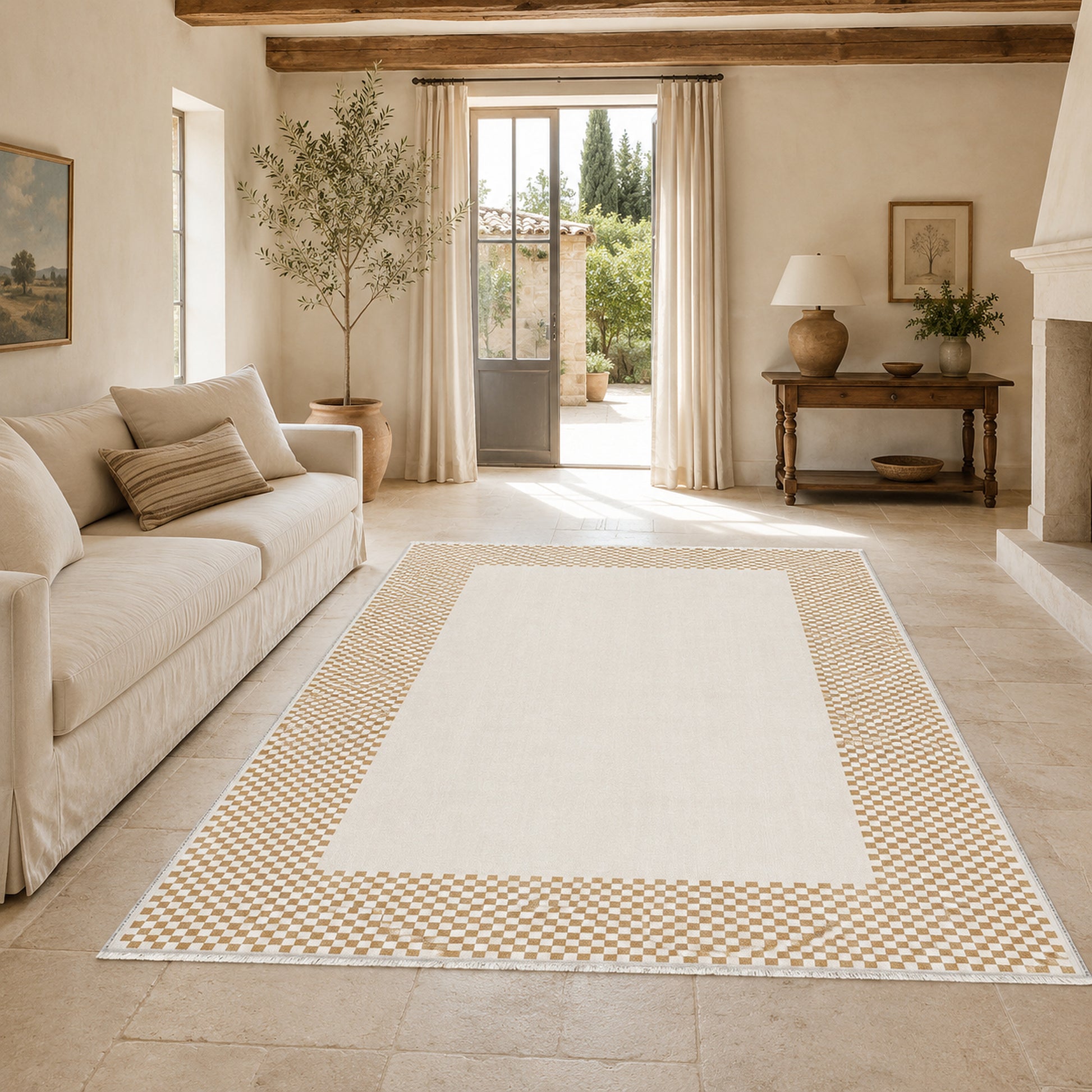 RW3047303 washable chenille area rug, room scene