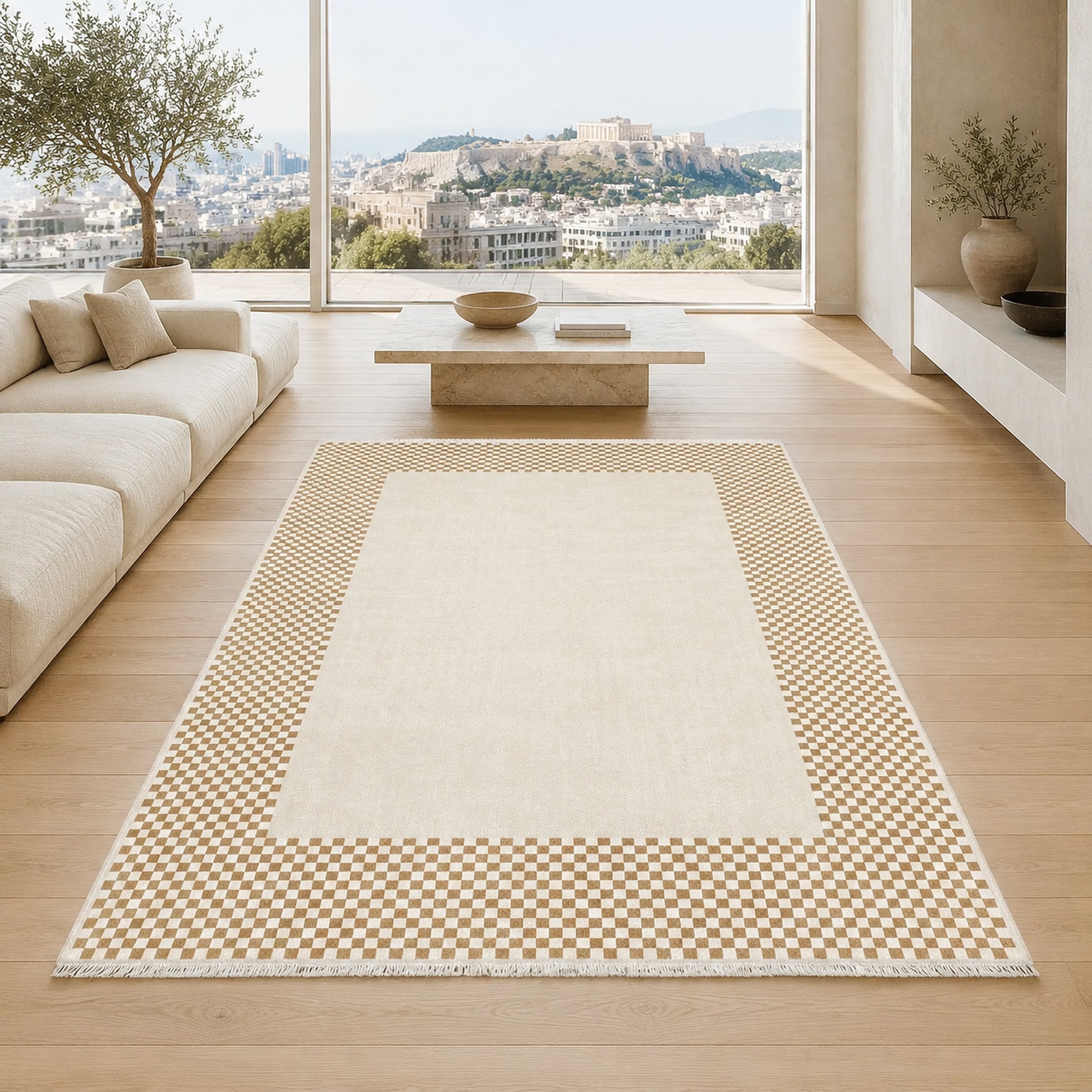 RW3047303 washable chenille area rug, room scene