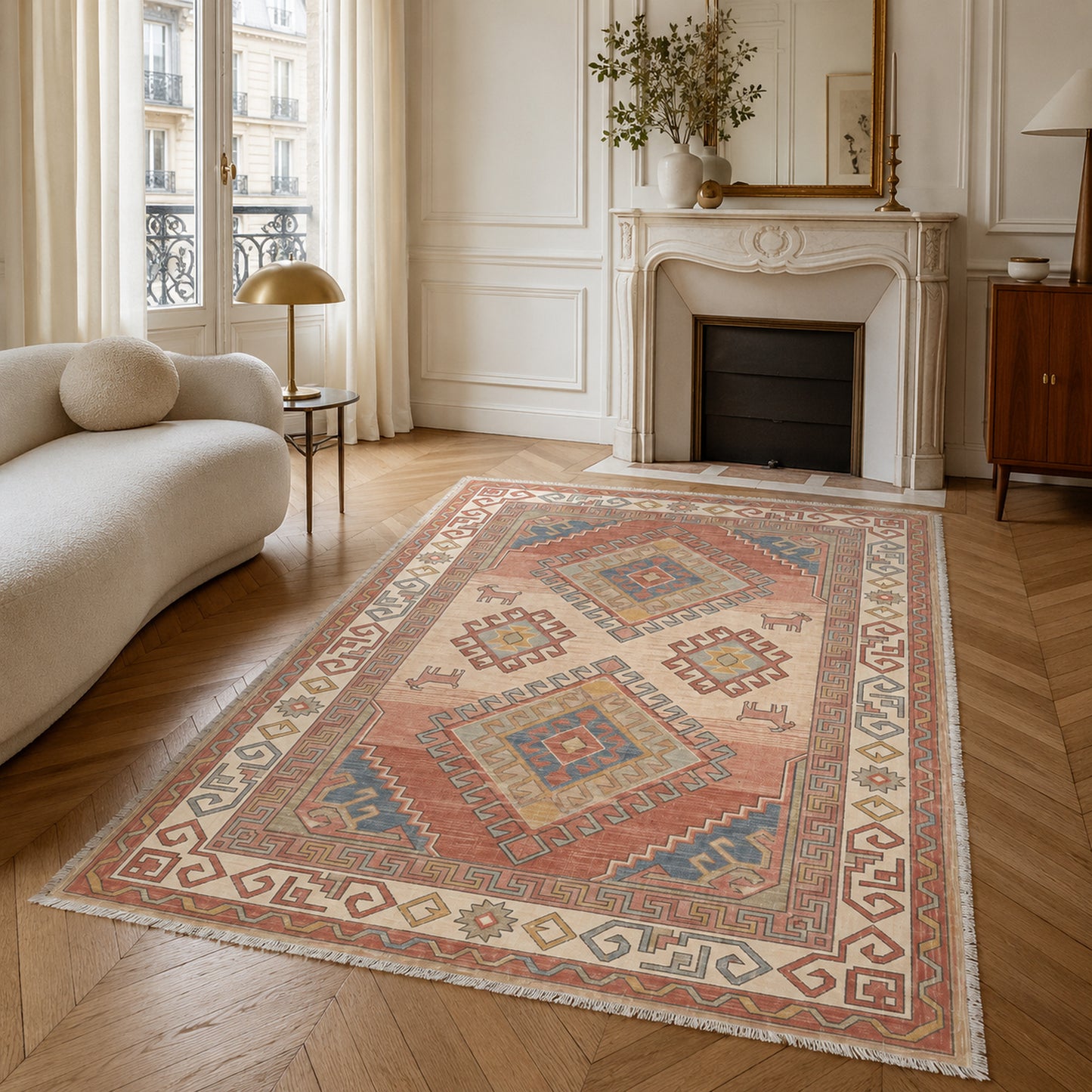 RW3049 washable chenille area rug, room scene