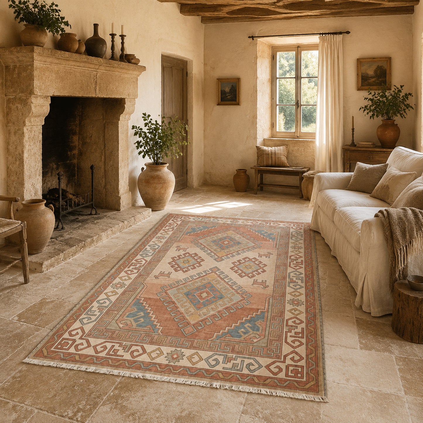 RW30490310 washable chenille area rug, room scene
