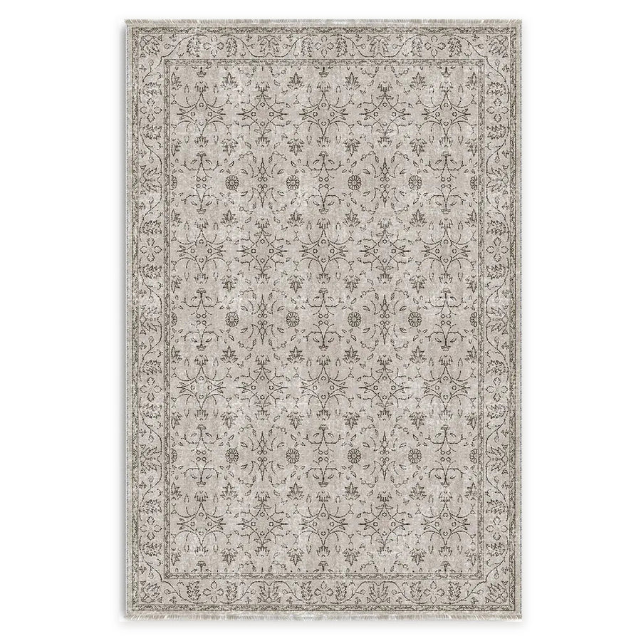 Keepsake Diamonds Off White Traditional Washable Rug