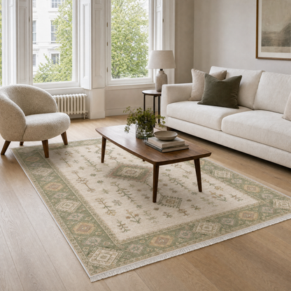 RW3062 washable chenille area rug in a modern living room