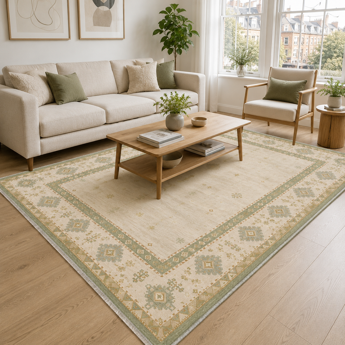 RW3064 washable chenille area rug, room scene