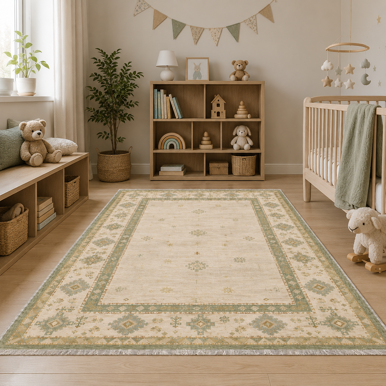 RW3064 washable chenille area rug, room scene