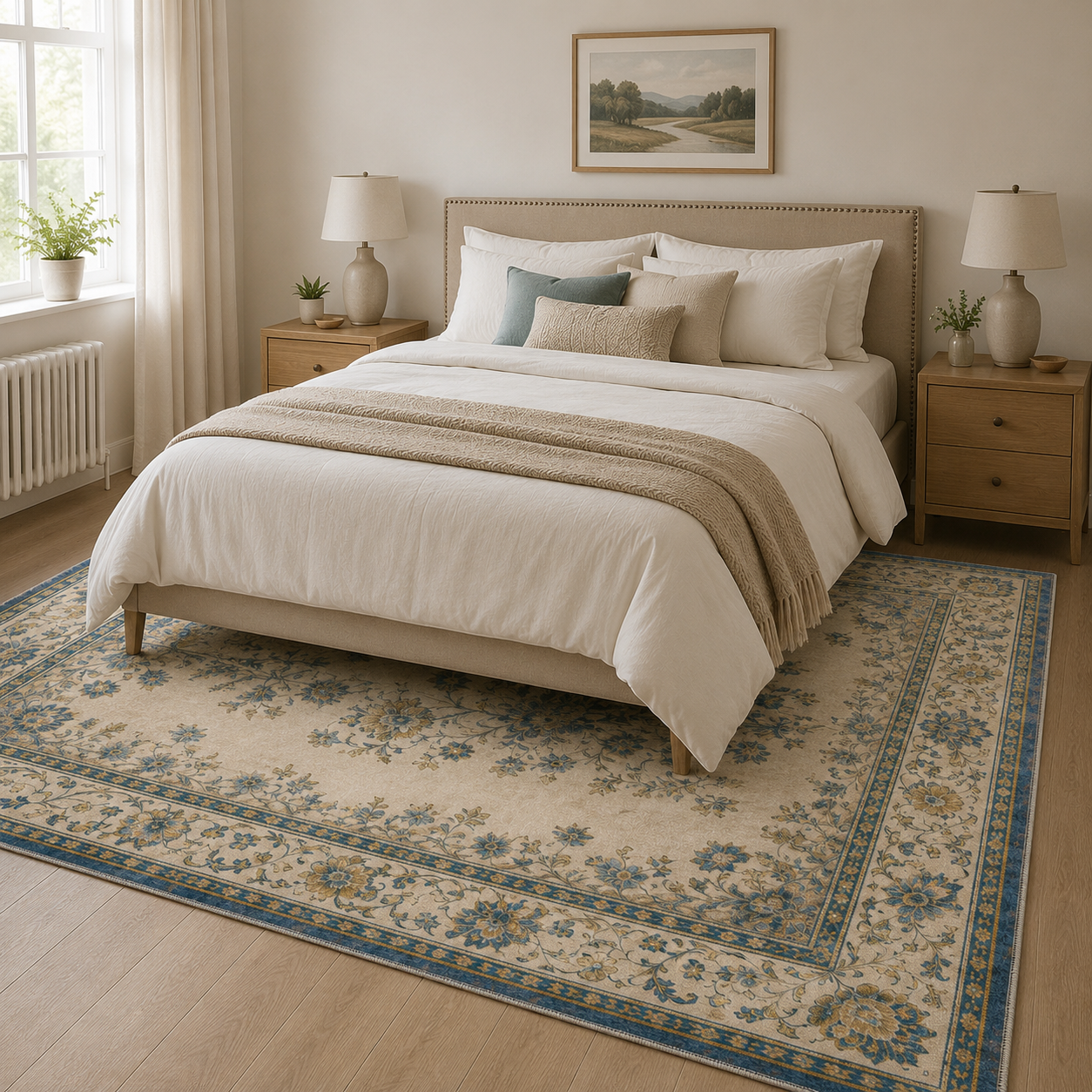 RW3065 washable chenille area rug, room scene