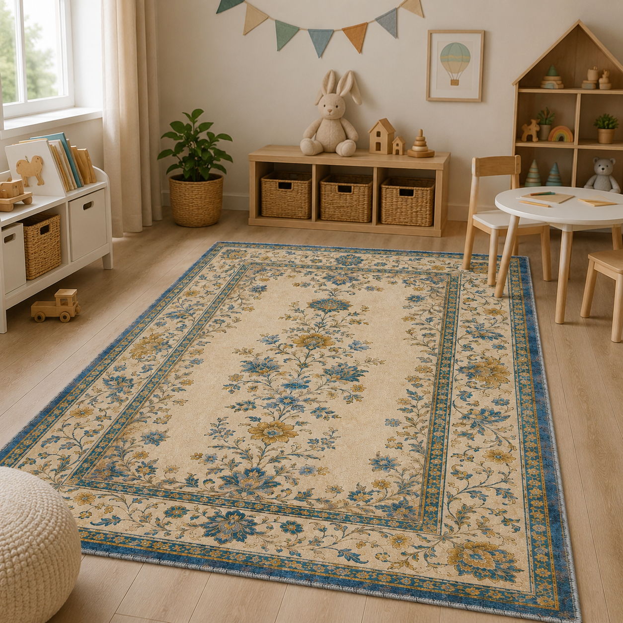 RW3065 washable chenille area rug, room scene