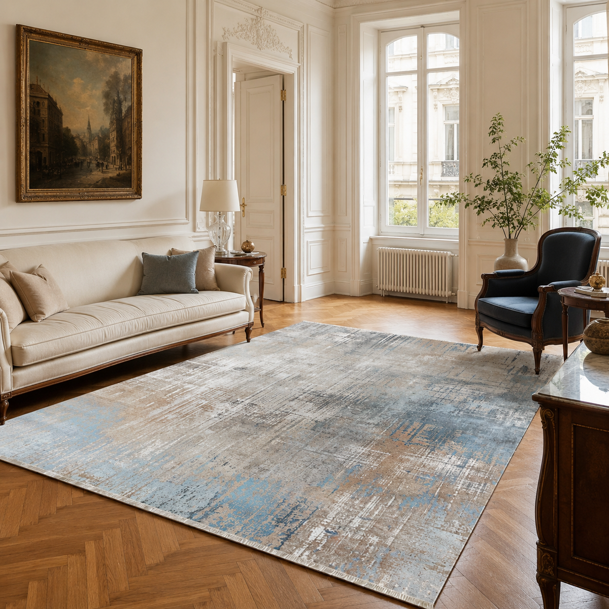 RW7002 washable chenille rug texture and pattern detail