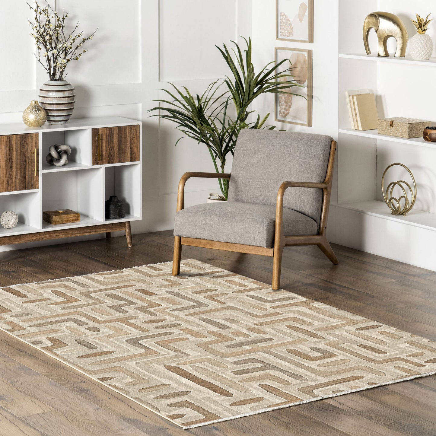 RW7004 washable chenille rug texture and pattern detail