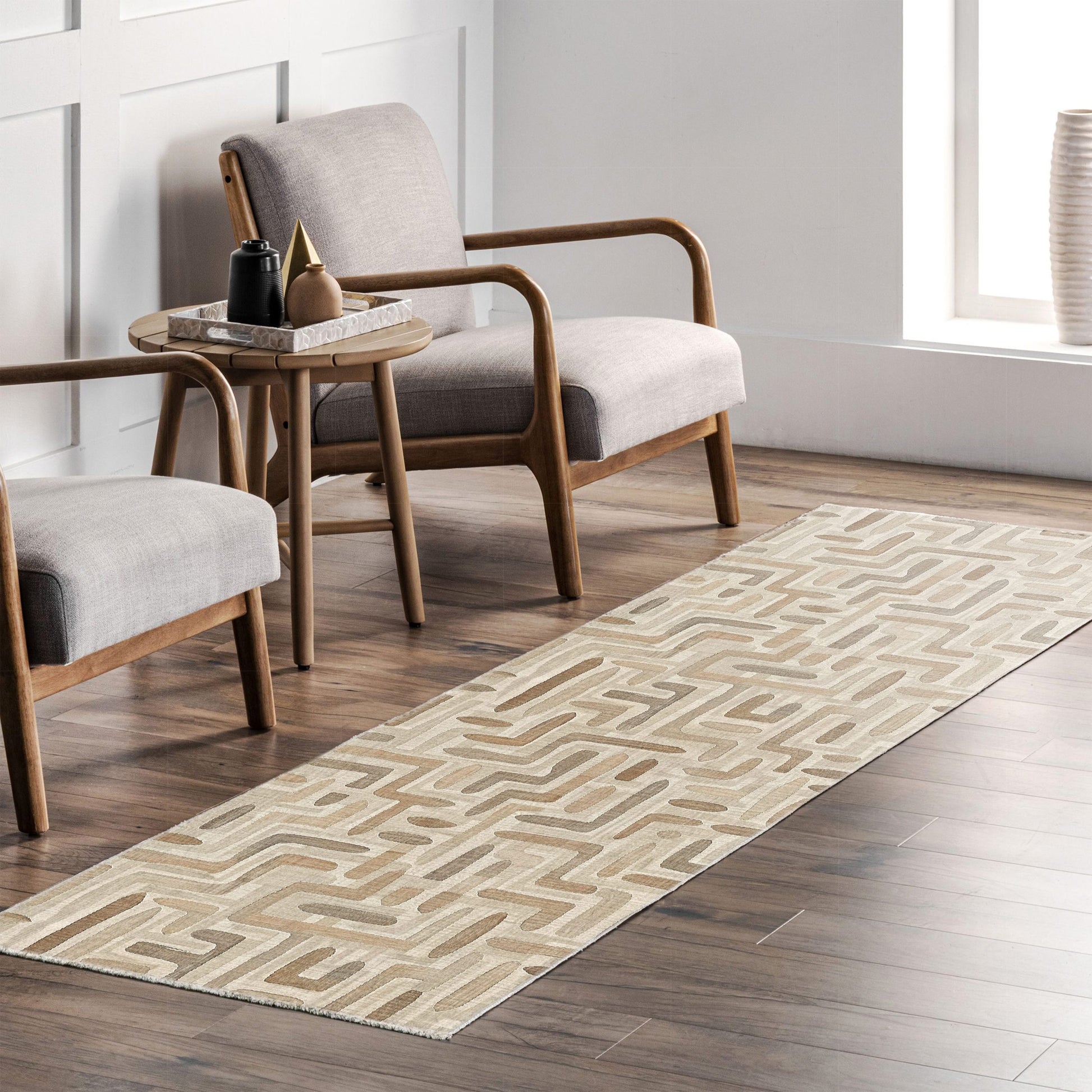RW7004 washable chenille rug texture and pattern detail