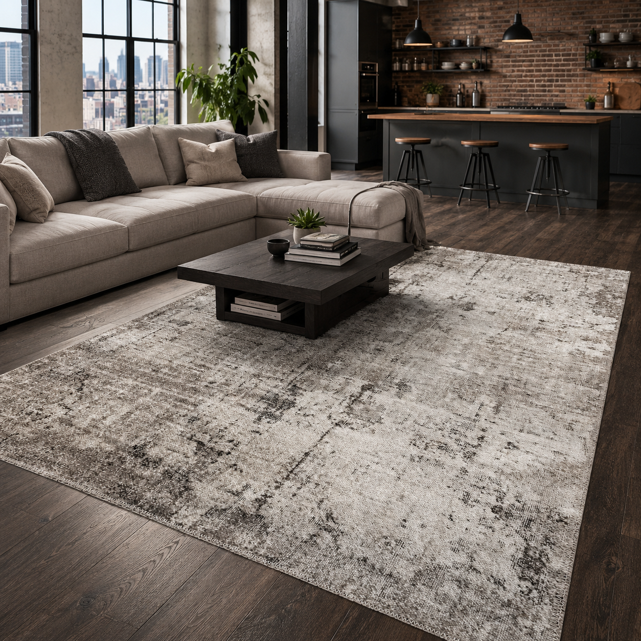 RW7008 washable chenille rug texture and pattern detail