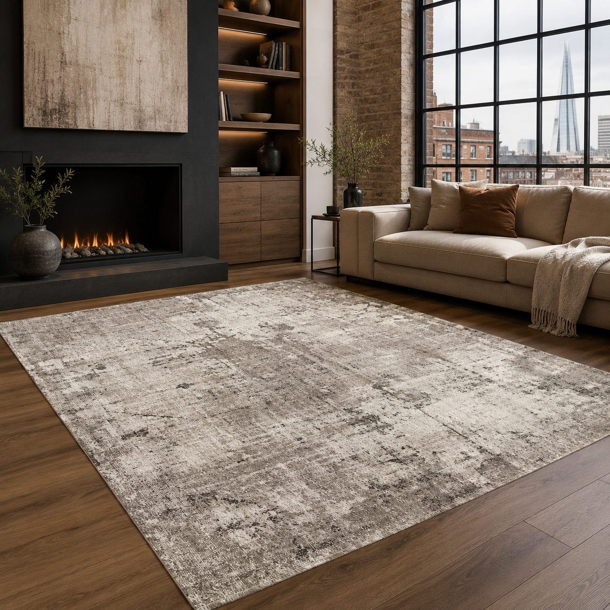 RW7008 washable chenille rug texture and pattern detail