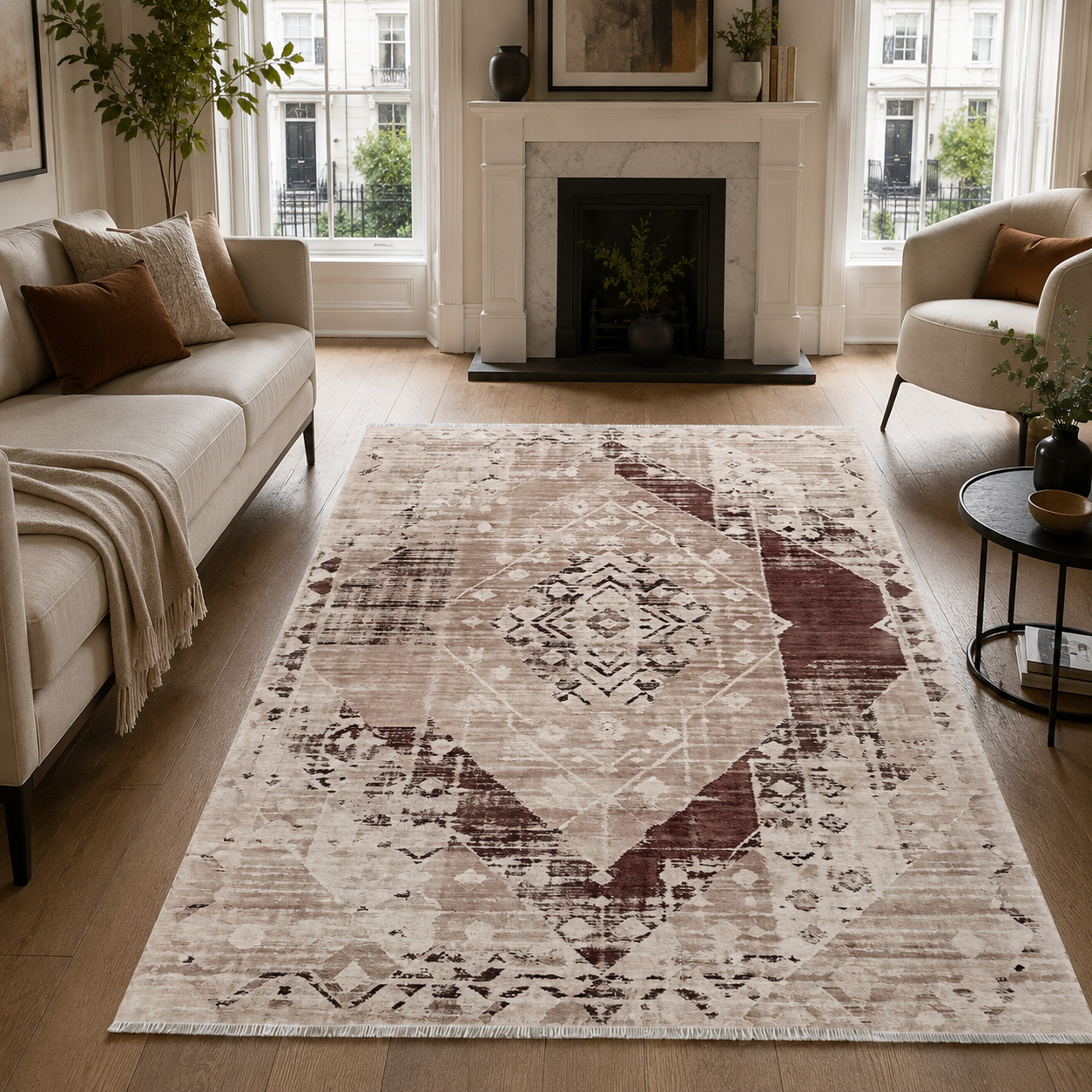 RW7010 washable chenille rug texture and pattern detail