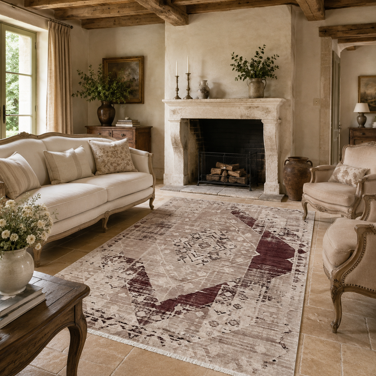 RW7010 washable chenille rug texture and pattern detail