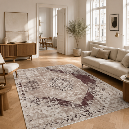 RW7010 washable chenille rug texture and pattern detail