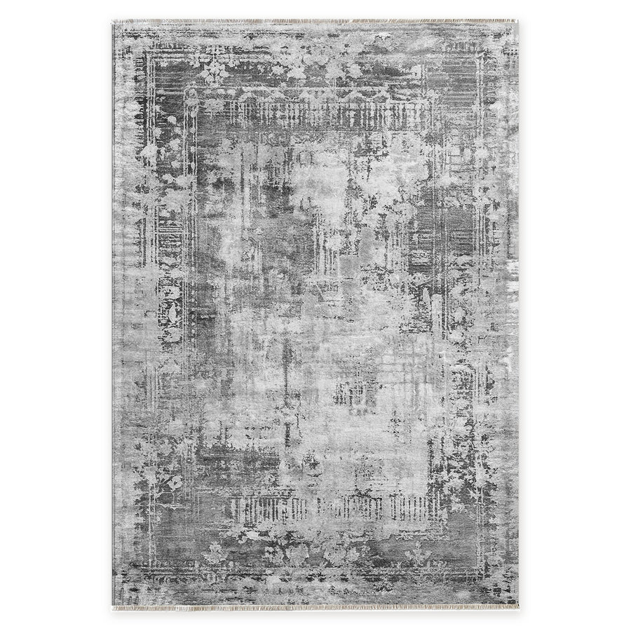 Dawn Patina Silver Grey Vintage Washable Rug
