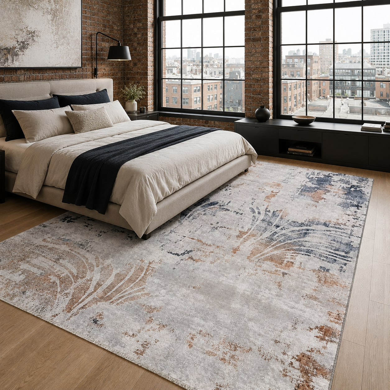 RW7014 washable chenille rug texture and pattern detail
