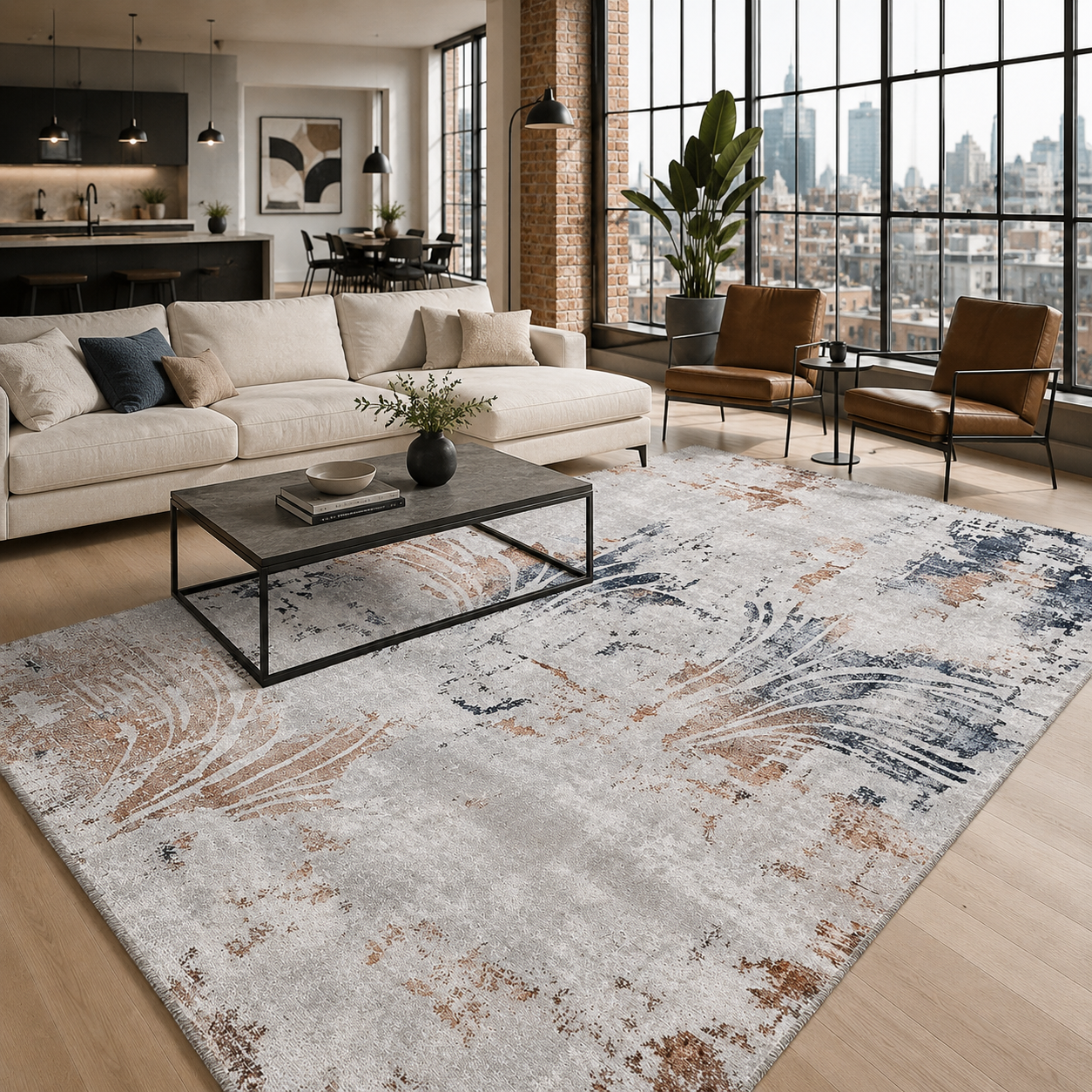 RW7014 washable chenille rug texture and pattern detail