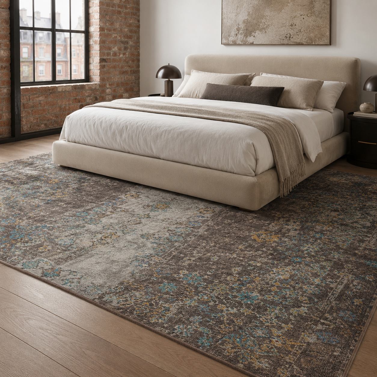 RW7015 washable chenille rug texture and pattern detail