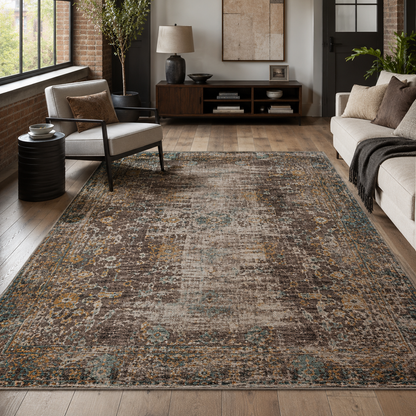 RW7015 washable chenille rug texture and pattern detail