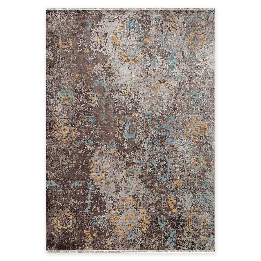 Strong Linework Taupe Modern Washable Rug