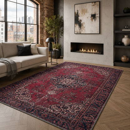 RW7016 washable chenille rug texture and pattern detail