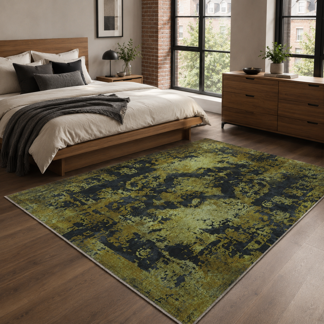 RW7020 washable chenille rug texture and pattern detail