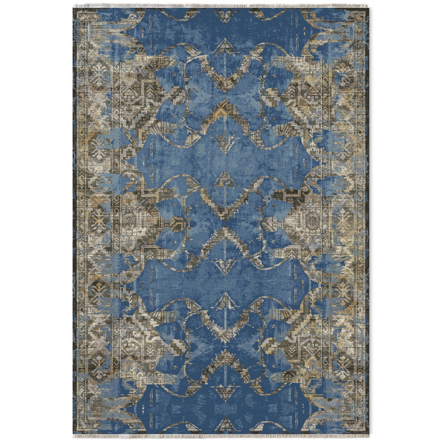RW7021 washable chenille area rug viewed from above