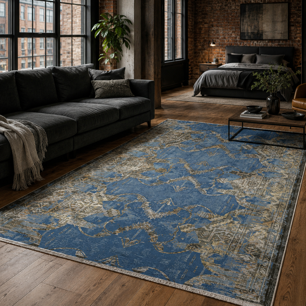 RW7021 washable chenille rug texture and pattern detail