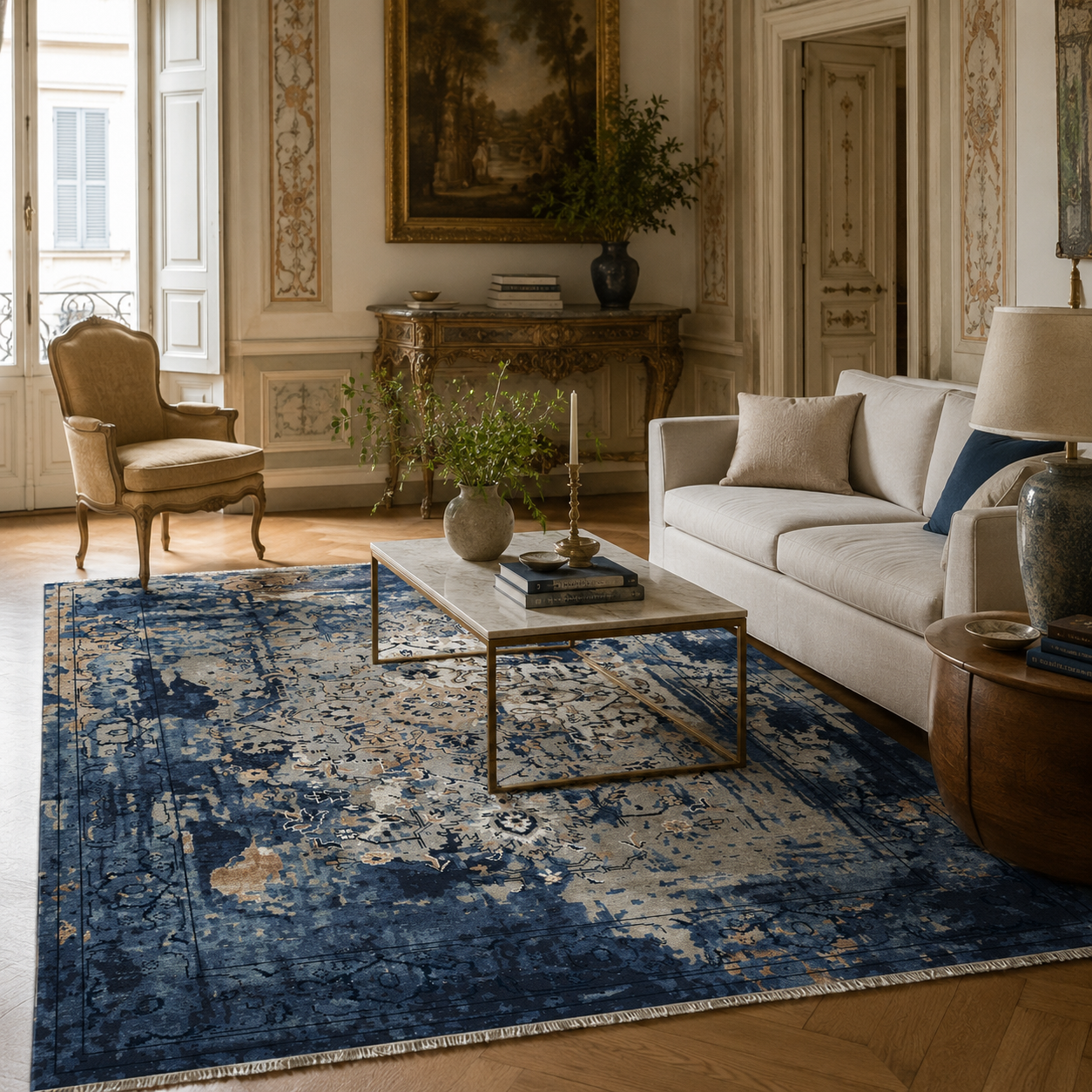 RW7023 washable chenille rug texture and pattern detail