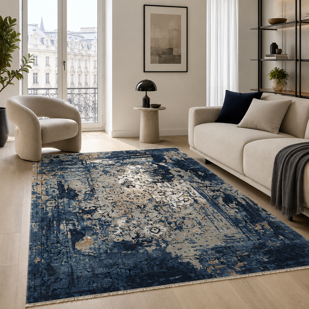 RW7023 washable chenille rug texture and pattern detail