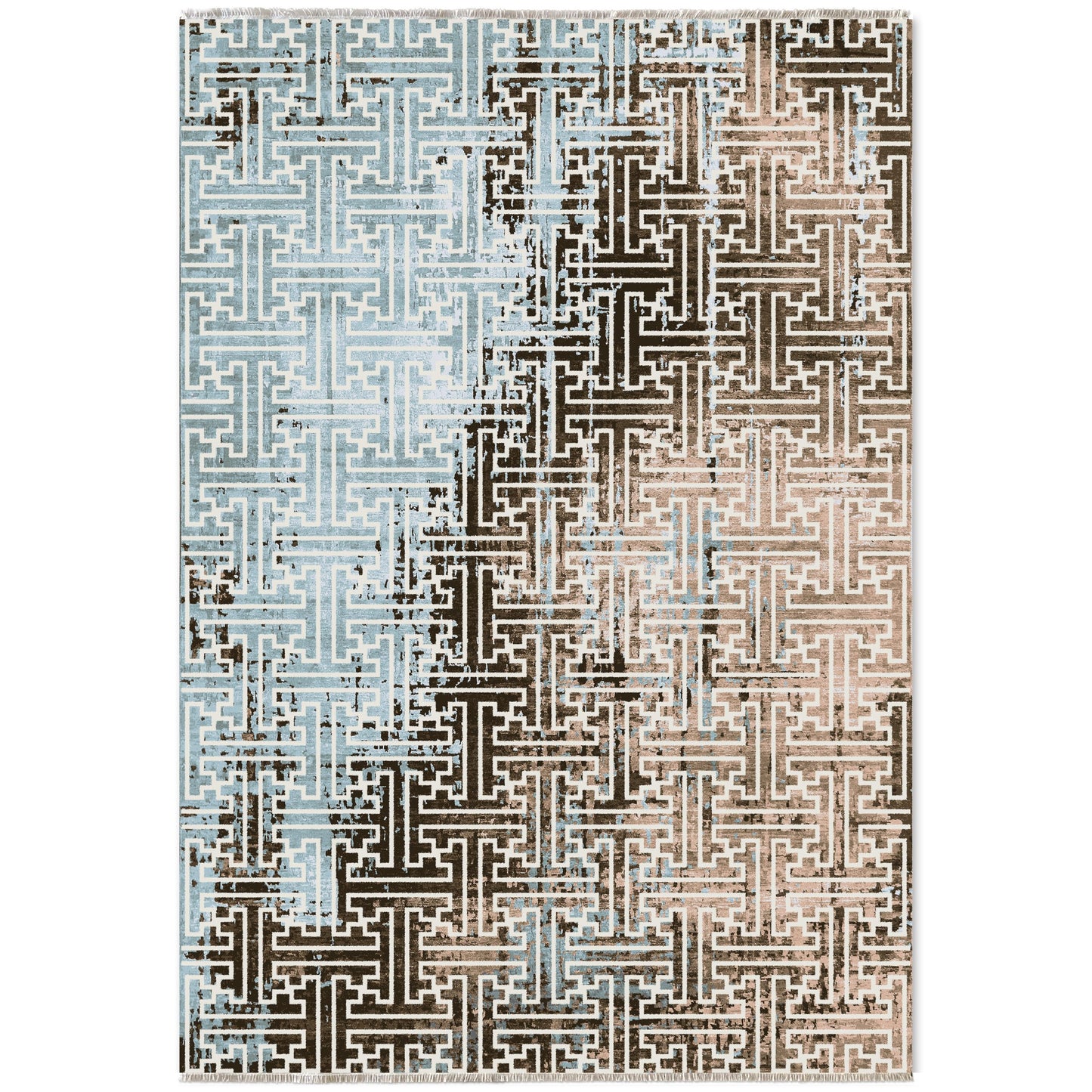 RW7025 washable chenille area rug viewed from above