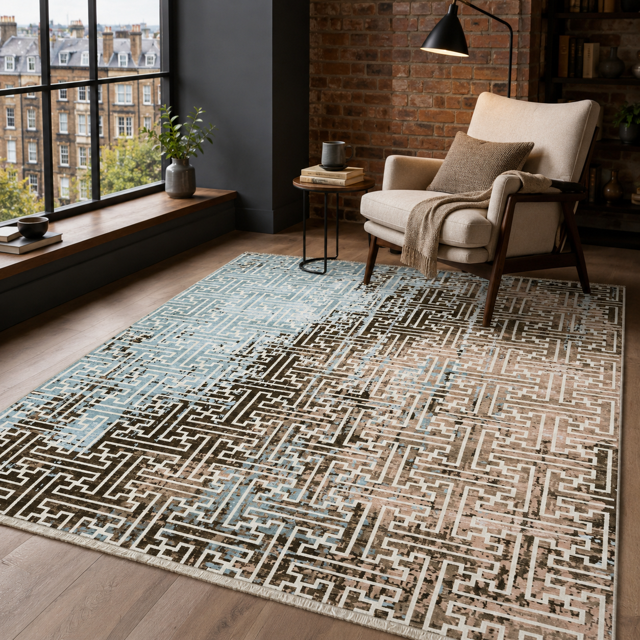 RW7025 washable chenille rug texture and pattern detail