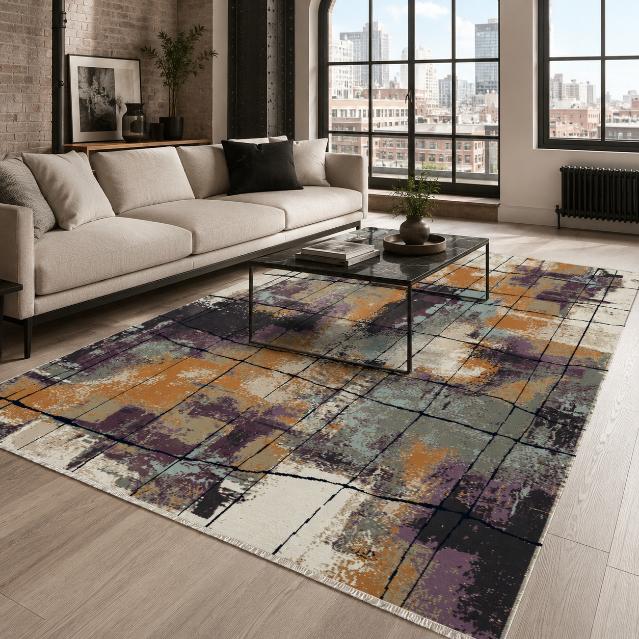 RW7030 washable chenille area rug