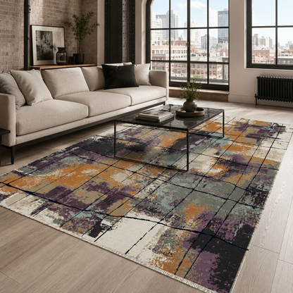 RW7030 washable chenille rug texture and pattern detail