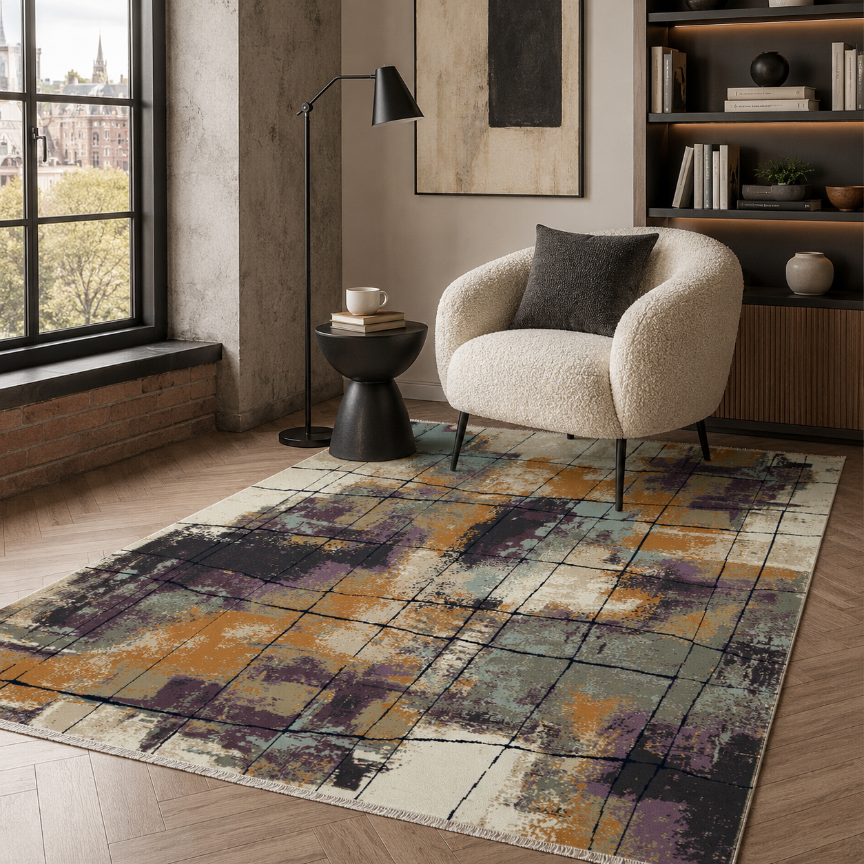 RW7030 washable chenille rug texture and pattern detail