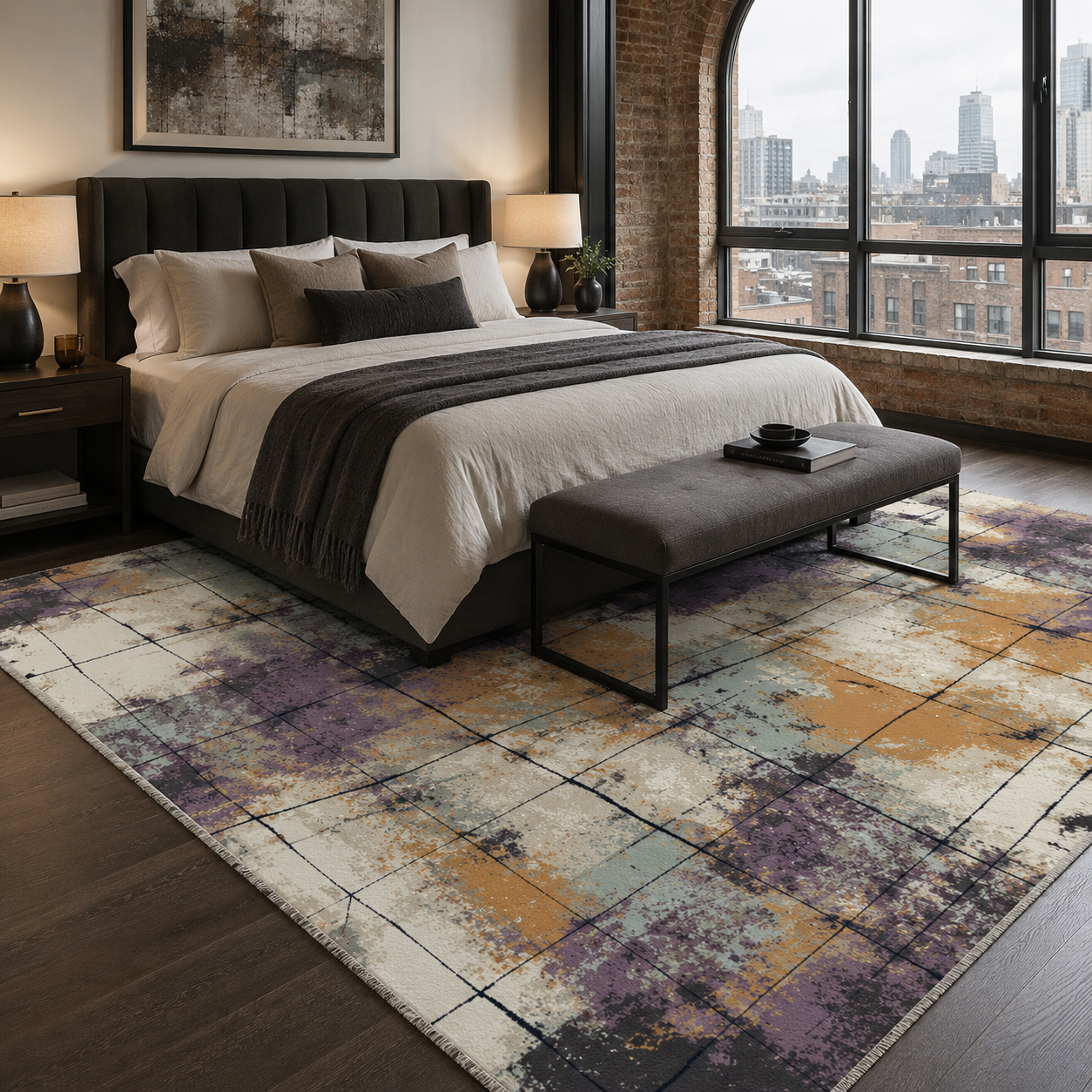 RW7030 washable chenille rug texture and pattern detail