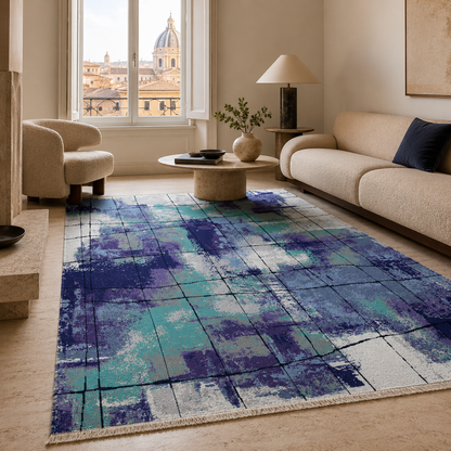 RW7031 washable chenille rug texture and pattern detail