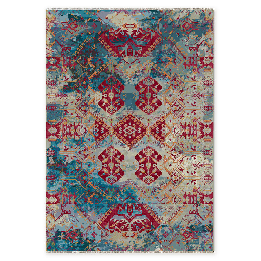 Evening Heritage Deep Red Washable Rug