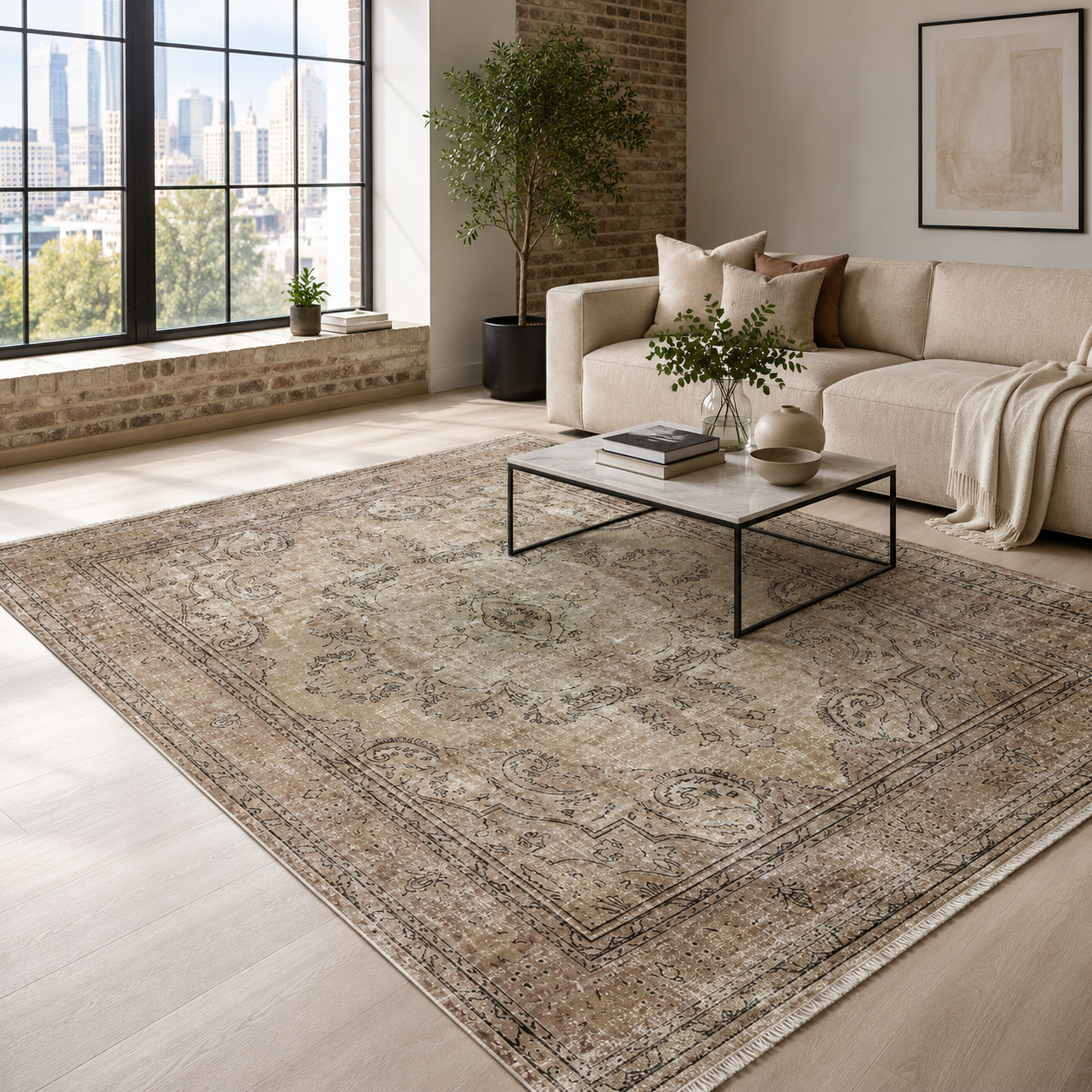 RW7033 washable chenille rug texture and pattern detail