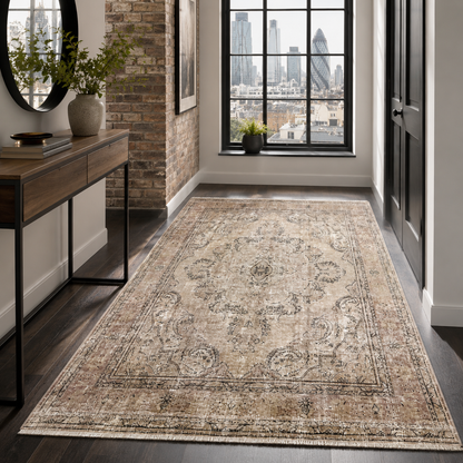 RW7033 washable chenille rug texture and pattern detail