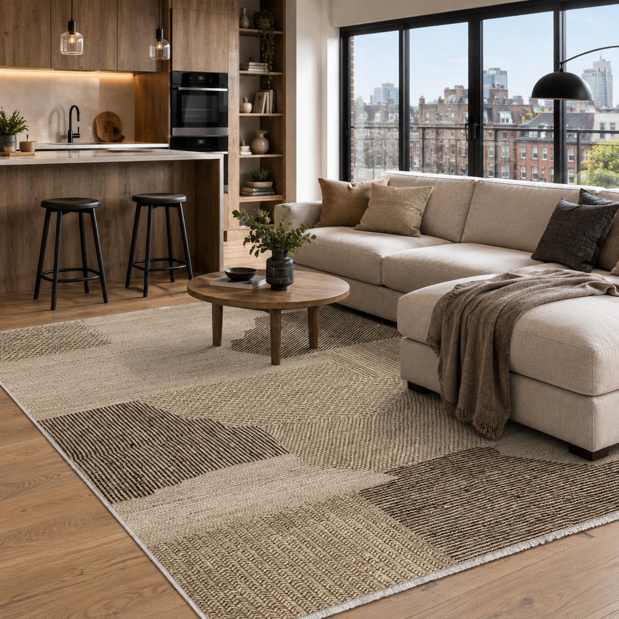 RW7035 washable chenille rug texture and pattern detail