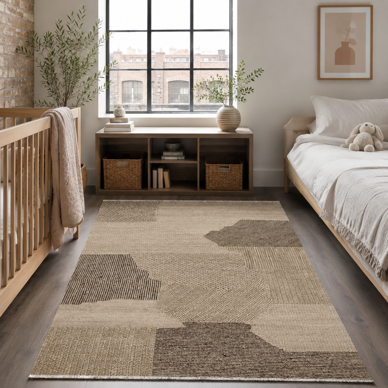 RW7035 washable chenille rug texture and pattern detail
