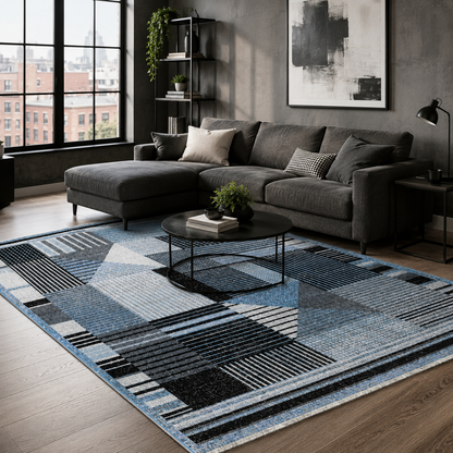 RW7036 washable chenille rug texture and pattern detail