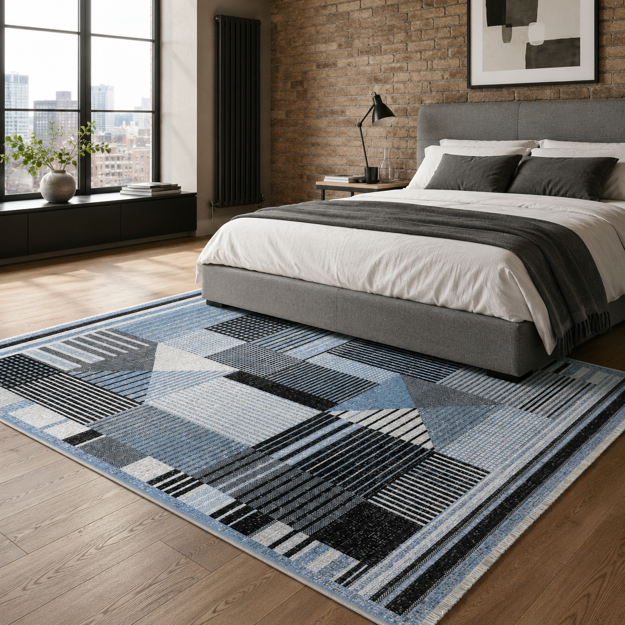 RW7036 washable chenille rug texture and pattern detail