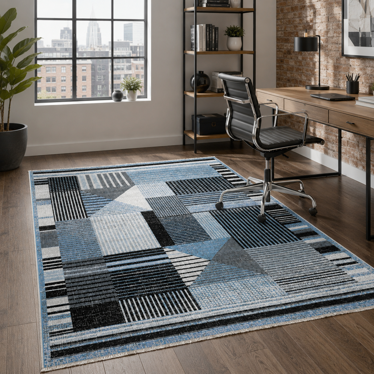 RW7036 washable chenille rug texture and pattern detail