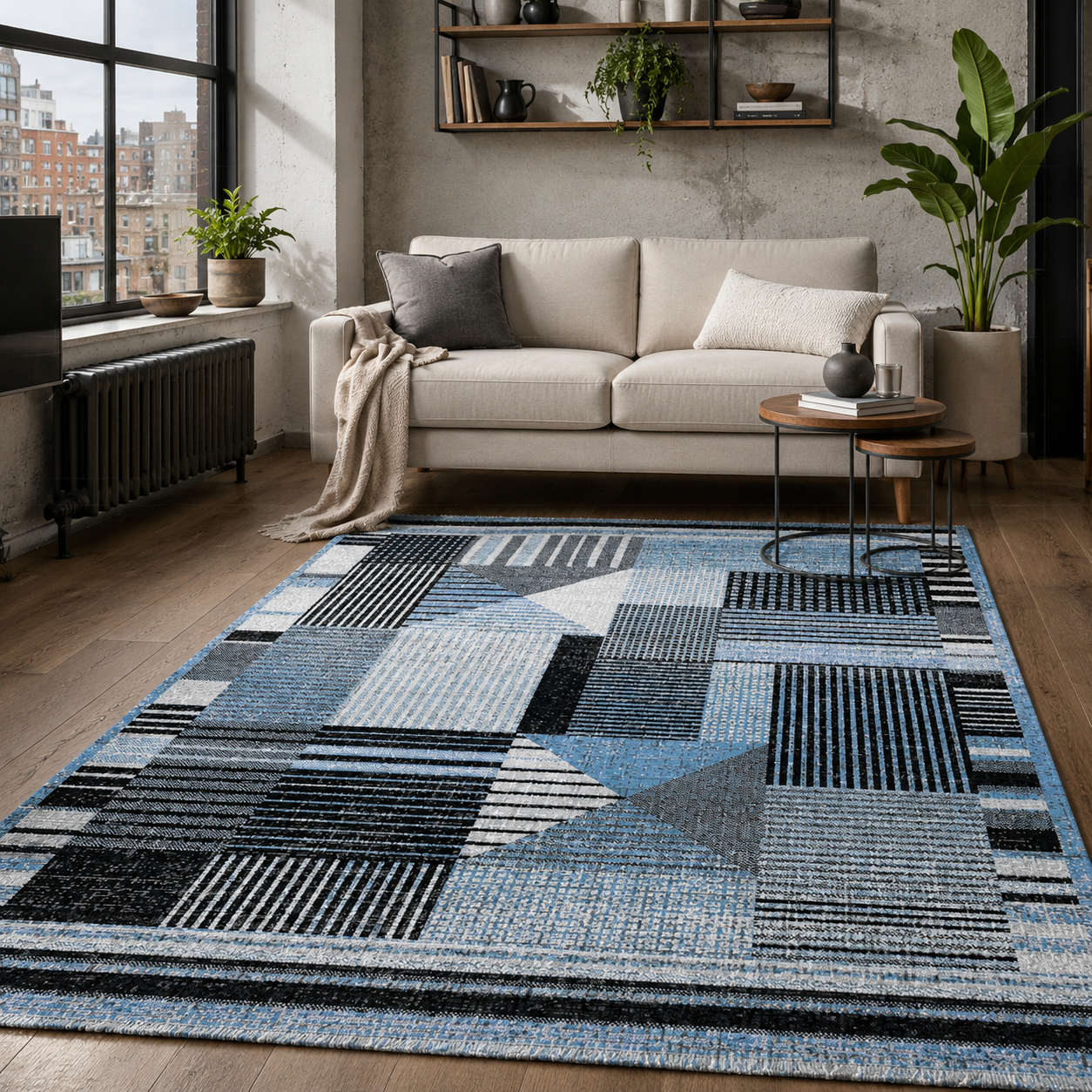 RW7036 washable chenille rug texture and pattern detail