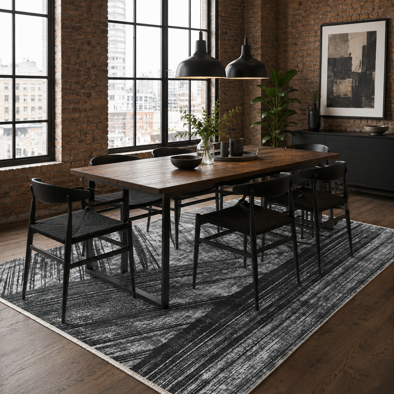 RW7037 washable chenille rug texture and pattern detail