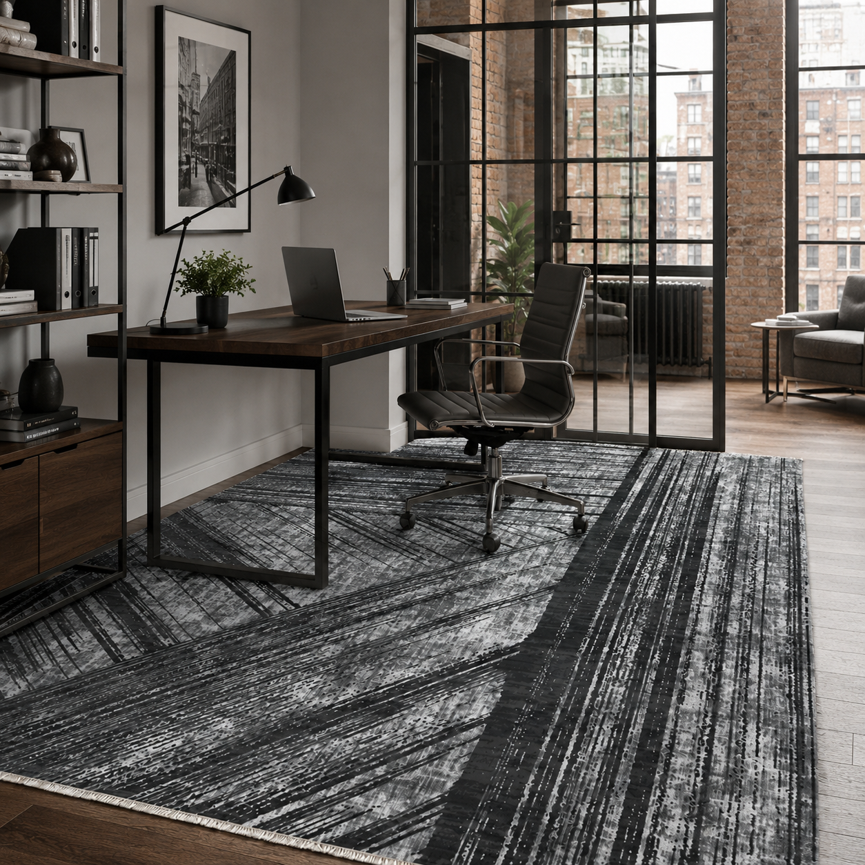 RW7037 washable chenille rug texture and pattern detail