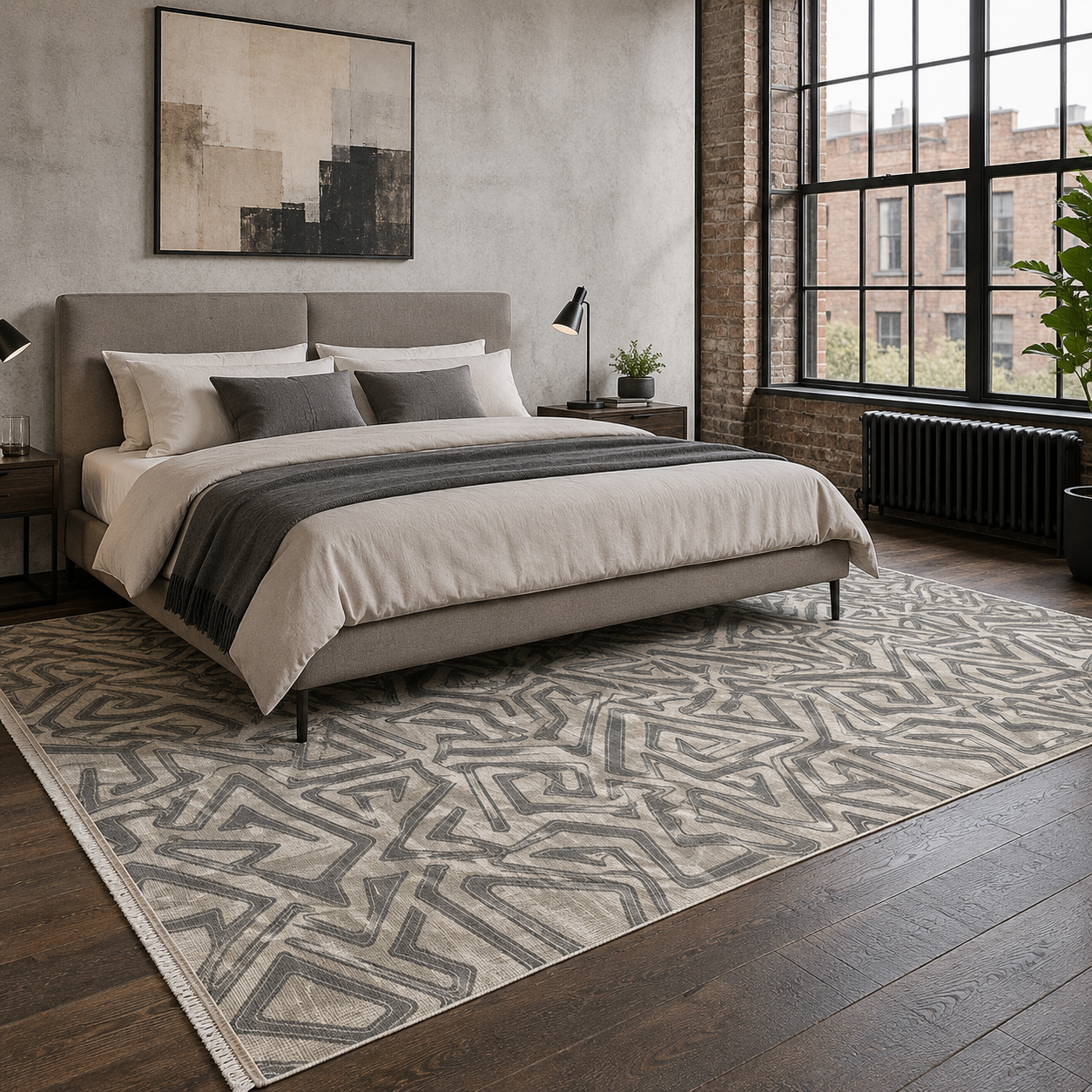 RW7038 washable chenille rug texture and pattern detail