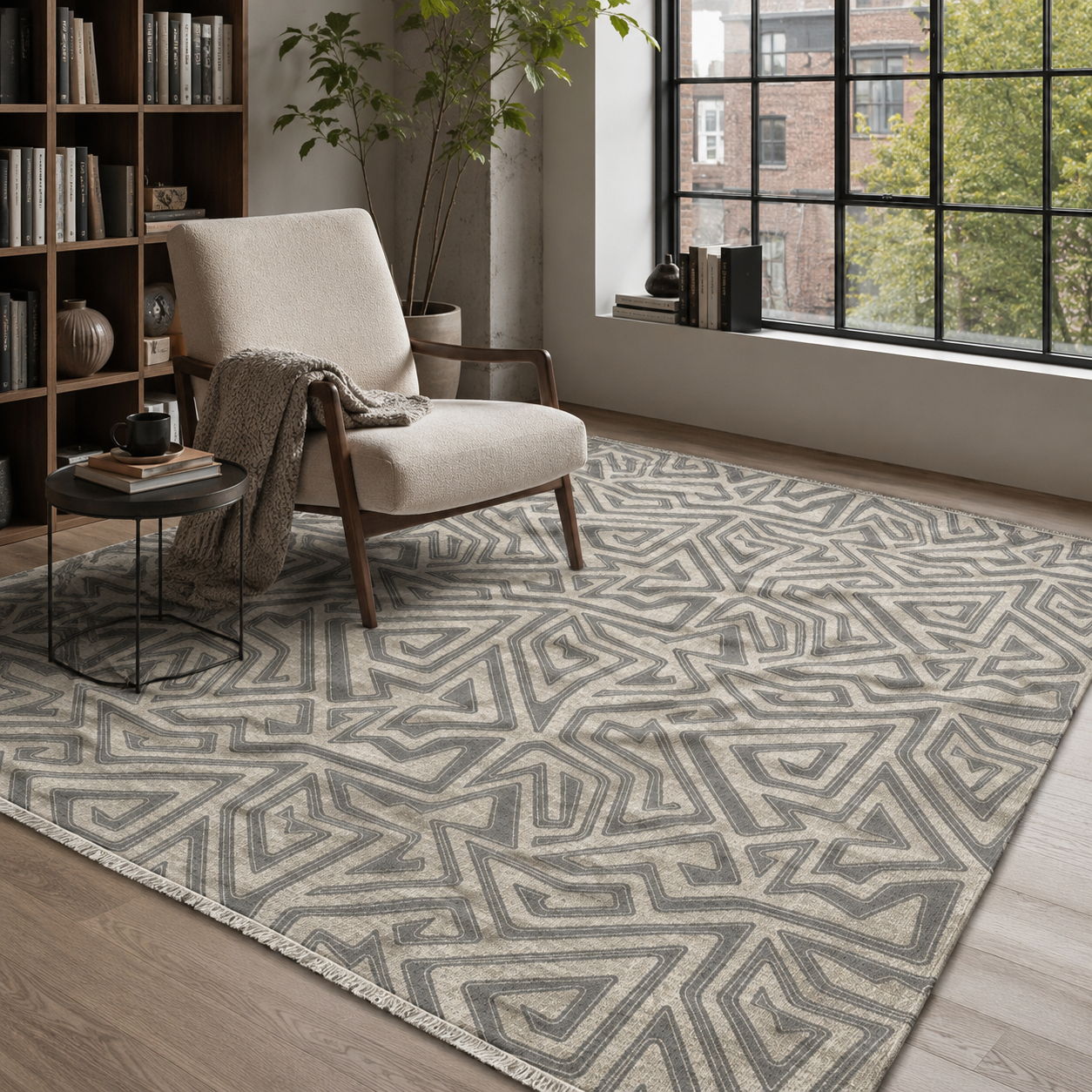 RW7038 washable chenille rug texture and pattern detail